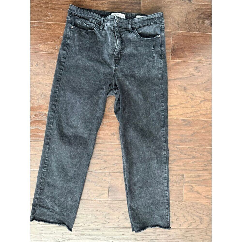 Sanctuary High Rise Straight Crop Black Jeans 12
